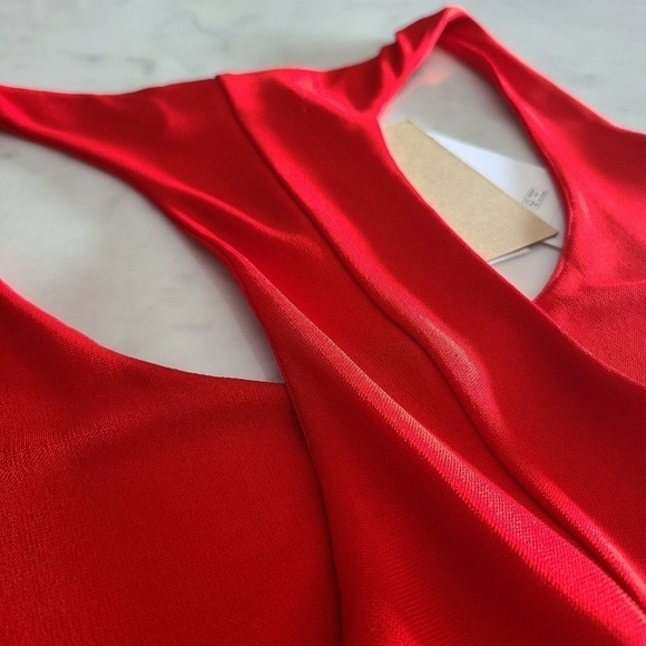 Michael Kors Collection Jersey Racerback Bodysuit, Size 10, Red, NWT - Picture 12 of 16